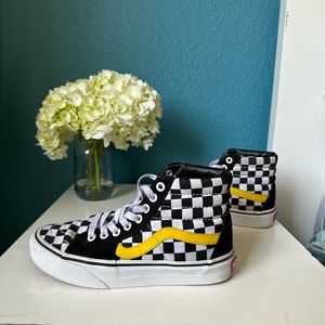 Vans Sk8 Hi custom checkerboard sneakers